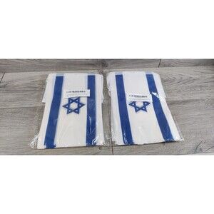 33Ft 30 Pcs Rectangle Israel Flags Pennant Banner - Mini Israeli String Banner
